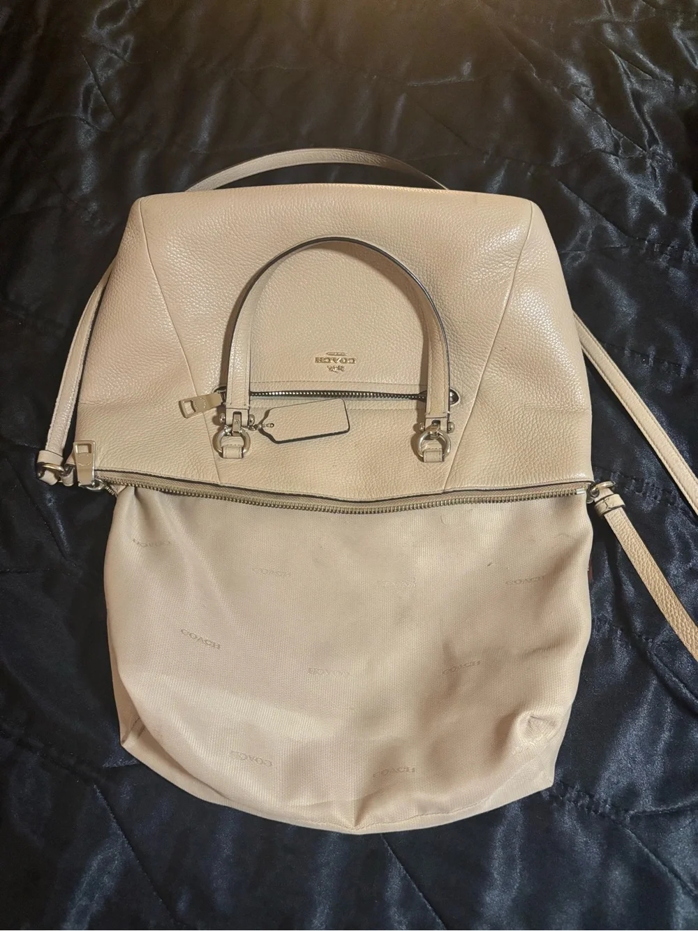 Coach Pebble Leather Satchel in Taupe